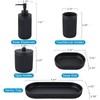 Bathroom Accessory Set 5Pcs-Lotion Soap Dispenser,Toothbrush Holder,Qtip Holder Dispenser,Vanity Tray