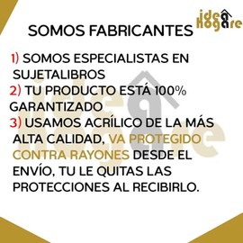 Sujetalibros Organizador Sujeta Libros Acrílico 4 Pzas