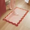 MONDAY MOOSE Bath Mat with Scalloped Wavy Ripple Design, Microfiber