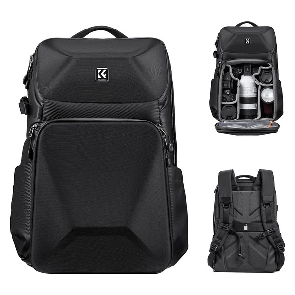 K&F Concept Camera Backpack Hard Shell Waterproof Photography 20L Camera