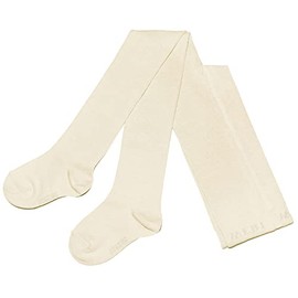 Weri Spezials Baby and children's tights for girls, cotton, plain, smooth, tender tones, Cream plain