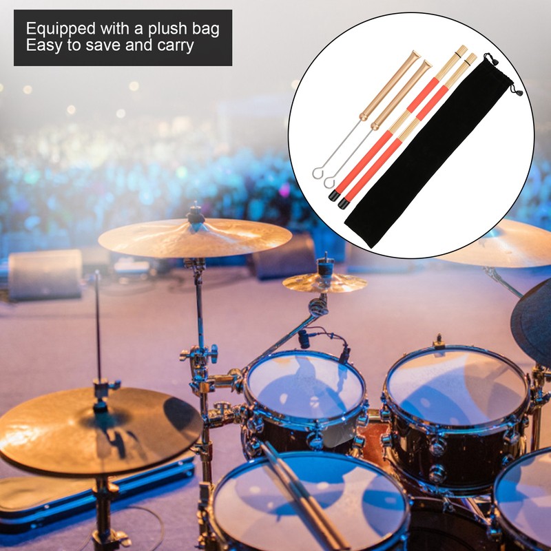 Drum Stick Brush Set Jazz Retractable Metal Wire 19 Beam