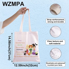WZMPA Witch Sisters Cosmetic Bag Witch Fans Gift You Are Braver Stronger Smarter Than You Think Witch Sisters Makeup Zipper Pouch Bag For Women Girls (Alaways Hocu Tote)