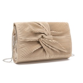 Miss Lulu Women's Clutch Bag for Ladies, Light Gold