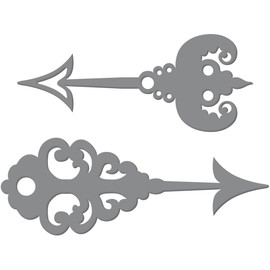 Pessoa Victorian Arrows Die, 6.2 x 2.4 x 0.1 cm, Black