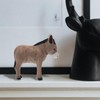LOGOFUN Wooden Donkey Figurine Wood Carved Statue Handmade Lifelike Animal