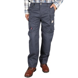 BOCOMAL Men's FR Cargo Pants Fire Resistant Pants Midweight 7.5oz Dark Gray (10 Pockets) Multi-Pockets FR Pants