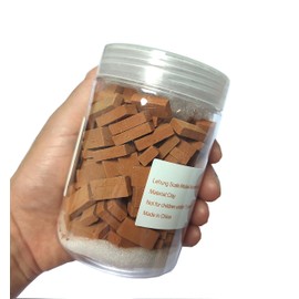 Lehung Miniature 1/16 Scale Wall Brick 200pcs Mini Clay Bricks Diorama Landscaping Accessories (Yellowish Brown)