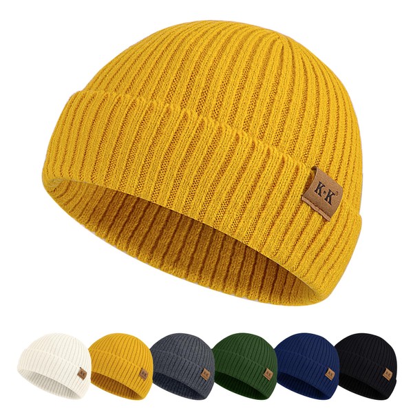 KQueenStar Fisherman Beanie Mens - Winter Knit Beanie Hats Trawler