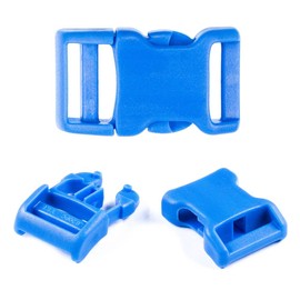 Craft County Contoured Side Release Plastic 3/4 Inch Buckles - for Crafting, Art Projects, and DIY (Blue, 10 Pack)