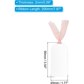 Acrylic Place Cards Wedding Blank Arched Frosted Clear Wedding Reserved Signs, 16Pcs Wedding Reserved Ribbon Seating Tag Blank Arched Acrylic Place Cards,Wedding Blank Arched Acrylic Place Cards