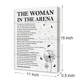 Gwisml The Woman In The Arena Wall Decor,Inspirational Quotes Canvas Frame Paintings For Home Office Wall Art Workplace Decor