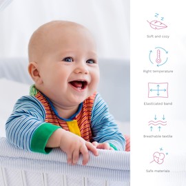 Baby Comfort 100% Cotton Oval Shape Sheet fits Moses Basket Mattress (White Stars)