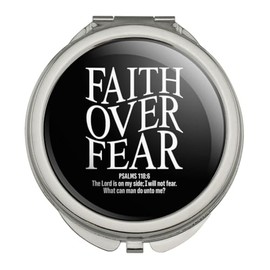 GRAPHICS & MORE Christian Faith Over Fear Compact Travel Purse Handbag Makeup Mirror