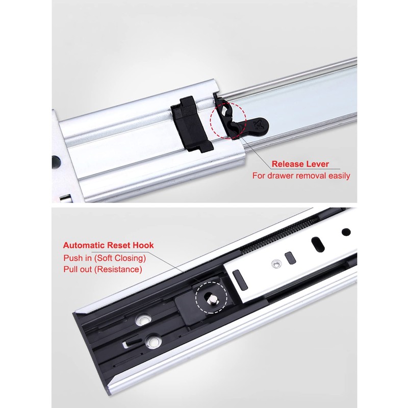 Hafele Stainless Steel Side Mount Drawer Runners, 35kg Load Capacity,