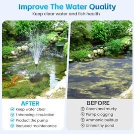 FEOXSHAL Pond Filters for Outdoor Ponds, 820 GPH Pond Filter with Fountain Pump Kits, 60W Pond Pump and Filter Kit for Koi Pond Clean, Garden Fountains, Waterfall