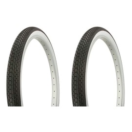 Lowrider Tire Set. 2 Tires. Two Tires Duro 26" x 2.125" Black/White Side Wall HF-120A. Bicycle Tires, Bike Tires, Beach Cruiser Bike Tires, Cruiser Bike Tires