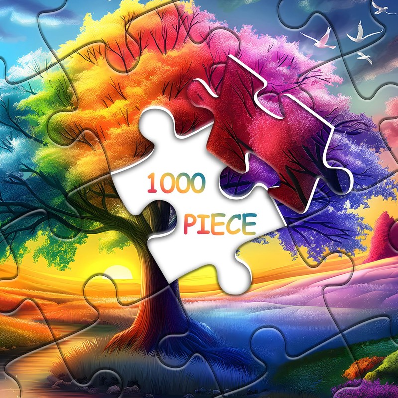 Rainbow Tree of Life Puzzles for Adults 1000 Pieces, Colorful