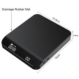 BOLUX-JS Coffee Scale, Multifunction Electronic Espresso Scale, Weigh Digital Drip Cone Scale with Timer, 0.1g Precise Graduation, 2000 Grams Mini Digital Food Kitchen Scale for Baking, Cooking