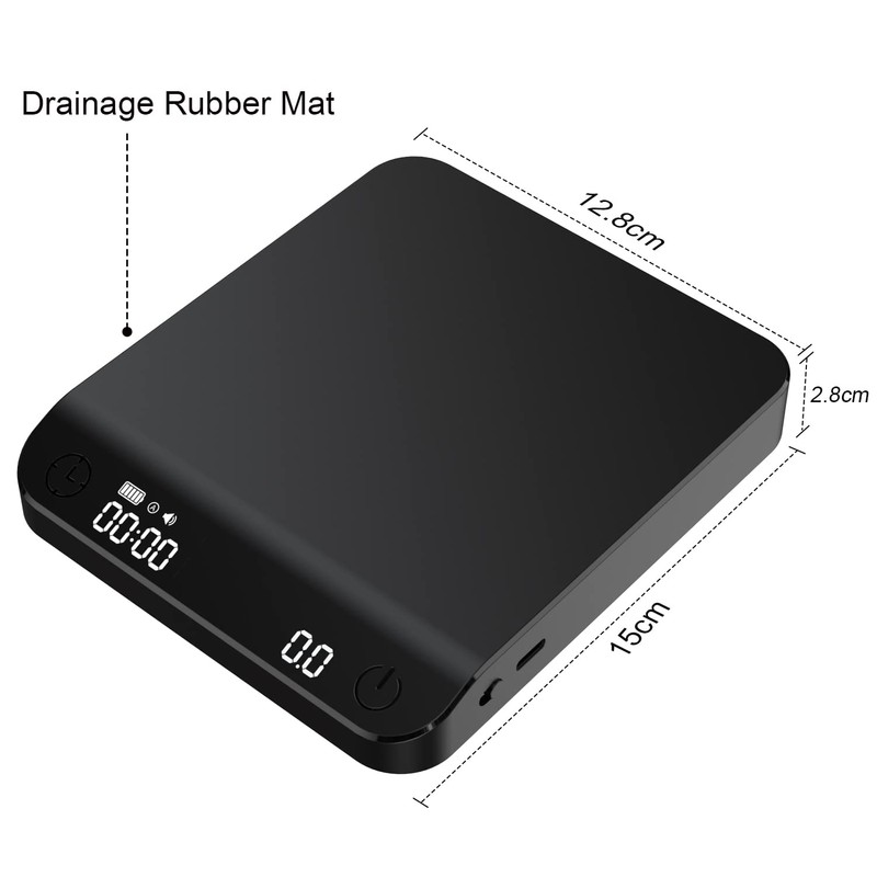 BOLUX-JS Coffee Scale, Multifunction Electronic Espresso Scale, Weigh Digital Drip