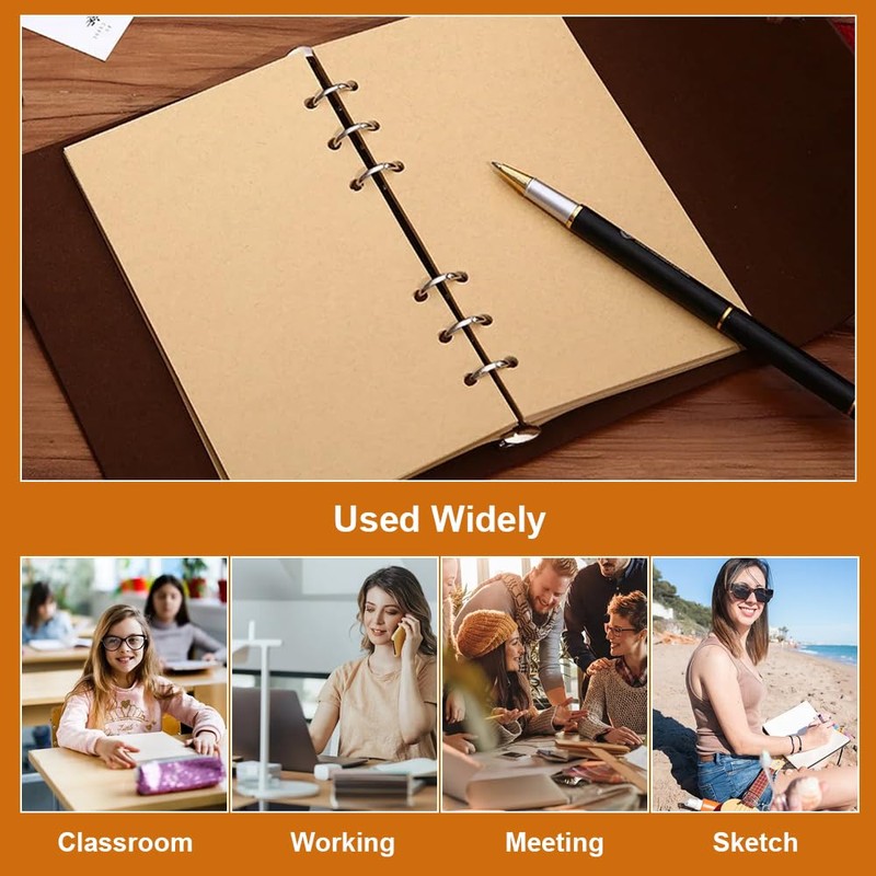Pack of 3 Refill Paper A5 Refillable, 135 Sheets A5