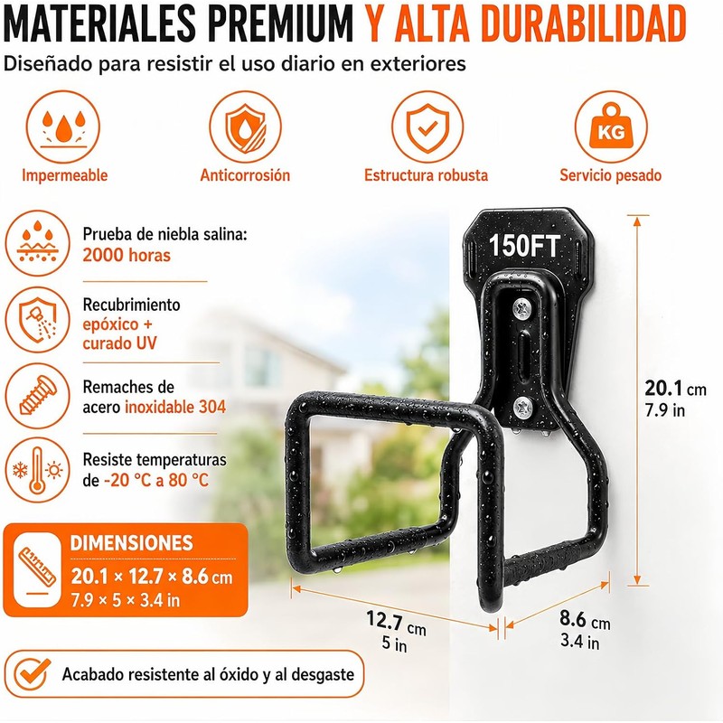 Soporte para manguera de jardín de metal – juego de