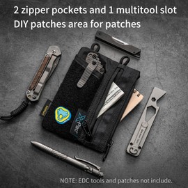 VIPERADE VE18 X-Pac Small EDC Pouch Tool Organizer,Multifunction Small Tools Pouch with 6 Pockets,EDC Organizer Pouch for Men,Mini Pocket Pouch with Patches Area (X-Pac Black)