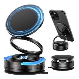 GUAGUA Smartphone Holder, Car Magnet, Car Smartphone Holder, Super Strong Vacuum Suction Cup, One-Handed Operation, Free Adjustment, 360 Degree Rotation, High Quality Alloy Material, Latest Evolution