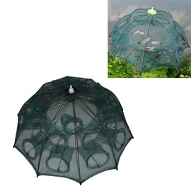 Portable Folded Fishing Net Automatic Fishing Net Trap Cast Dip Cage for Fish Shrimp Minnow Crayfish Crab (10 Sides 20 Holes)