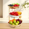 OdoVow Ceramic Fruit Bowl for Kitchen Counter, 3 Tier Fruit