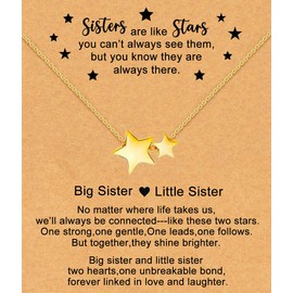 FYXYZ Sister Gifts Gold Stars Necklace Big & Little Sisters Necklaces