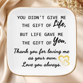Svnntaa Step Mom Gifts for Bonus Mom Jewelry Dish Ring Dish Tray for Mother in Law Birthday Christmas Valentines Mother's Day Gift for Stepmom - Thank You for Loving Me As Your Own