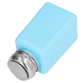 Press Type Solvent Dispenser, Dispenser Push Bottle Safe Anti Static Square with Stainles Alcohol Down Pump Stainless Steel Lid Pack for Cleanser Blue Head Liquid Pumping Empty