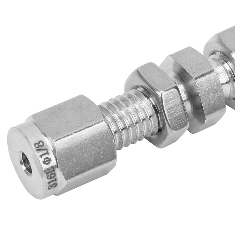 2Pcs Bulkhead Connector 316 Stainless Steel Double Ferrule Wear Plate