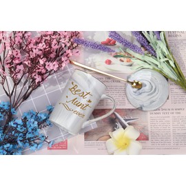 Taza Best Aunt Ever Taza de café Best Aunt Ever Gifts Best Aunt Ever Cup Taza de café para tía, regalo de cumpleaños, día de la madre, regalo para tía de sobrino, sobrina, 14 onzas, gris con caja de