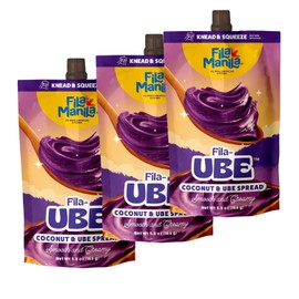 FilaManila Ube New 2024 Coconut Spread - Filipino Sweet Ube Halaya Purple Yam Spread, Vegan, Gluten-Free, No Artificial Colors or Flavors, Perfect for Toast, Desserts & Pastries (3 Pack) - As Seen on Shark Tank & TikTok