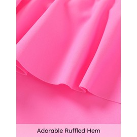 PATPAT Girls One Piece Swimsuits Ruffle Bathing Suits for Kids Swimwear Beach Summer Swim Suits, Rose Pink, 5-6 Years