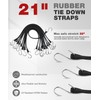 Bungee Cords Heavy Duty Outdoor 21", 10 Pack Rubber Bungee