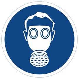 Use Breathing Protection Sticker Sign, Mandatory Sign in accordance with DIN 4844, Material with UV Protection, Breathing Mask/Mask/Mask Wear