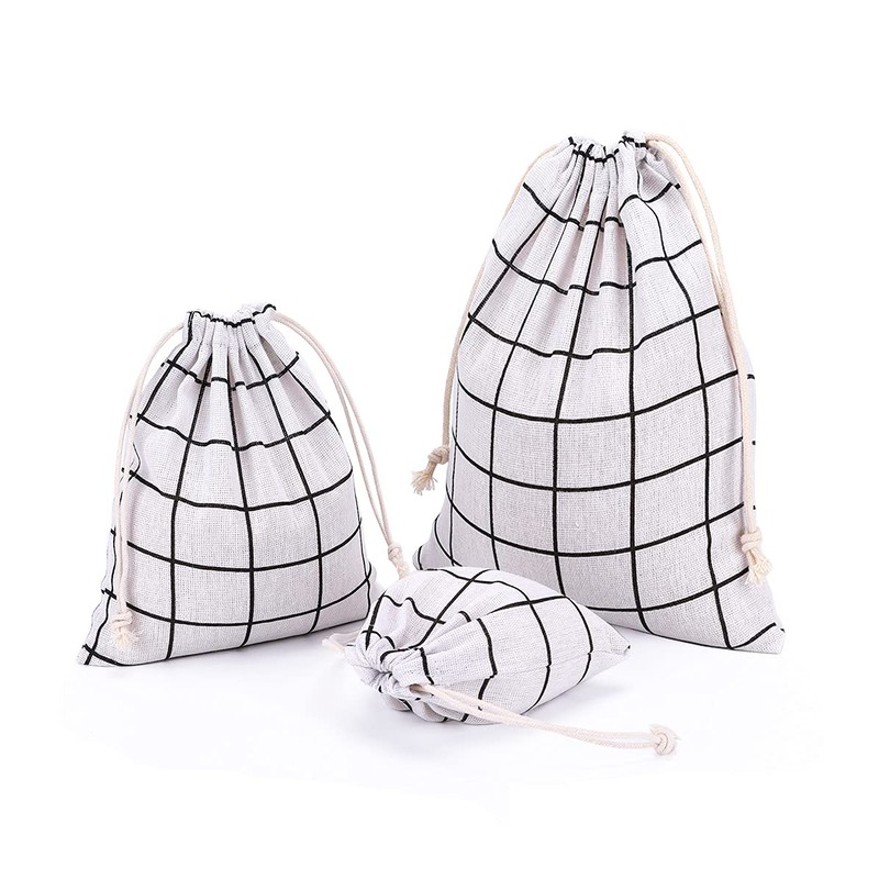 Amoyie 3 pcs Drawstring Storage Bag Set for Cosmetic Travel