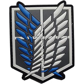 Wings of Liberty Wings of Freedom DIY Hook Loop Rubber Patch - Survey Corp Scout Regiment Embroidered PVC Patch