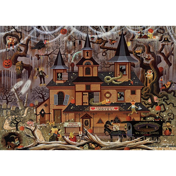 Buffalo Games - Charles Wysocki - Trick or Treat Hotel - 500 Piece Jigsaw Puzzle