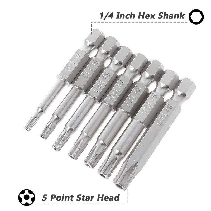 Mesee 5 Point Security Star Torx Screwdriver Bits Set 14Pcs