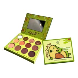 Paleta De Sombras Aguacate Cute 12 Colores, Glitter Y Espejo                                                                                          