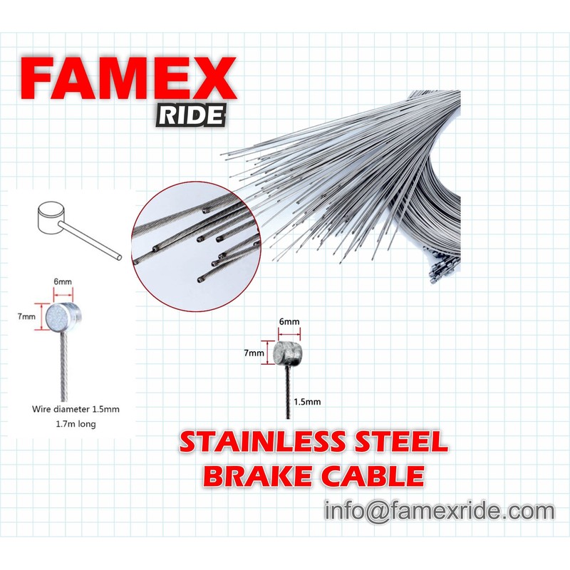 FAMEX RIDE STAINLESS STEEL Mountain bike inner Brake cable (