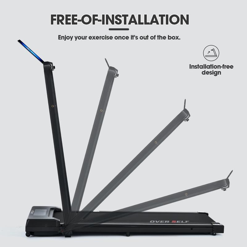 OVER SELF Foldable Walking Mat 6.2MPH 2-in-1 Portable Treadmill with