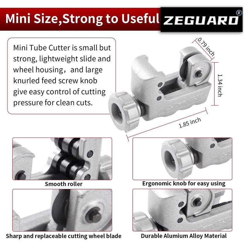 Zeguard 3-19mm Pipe Cutter, Adjustable Pipe Slice, Mini Tube Cutter