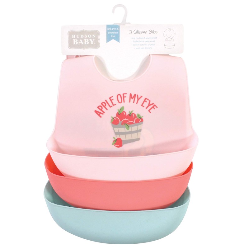 Hudson Baby Unisex Baby Silicone Bibs, Tractor, One Size