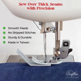 Hump Jumper Sewing Tool - Bulky Seam Aid for Sewing Buttons & Flush Plate Presser Foot Perfect for Hemlines & Denim - Foot Attachments, Tools and Gadgets fits Husqvarna Viking, Brother, Singer, Janome