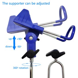 2X Universal Rod Holders Fish Pole Holder Ground Support Stand for Bank Fishing, 360 Degree Adjustable Stainless Steel Catfishing Equiment Bracket for Beach (Blue)